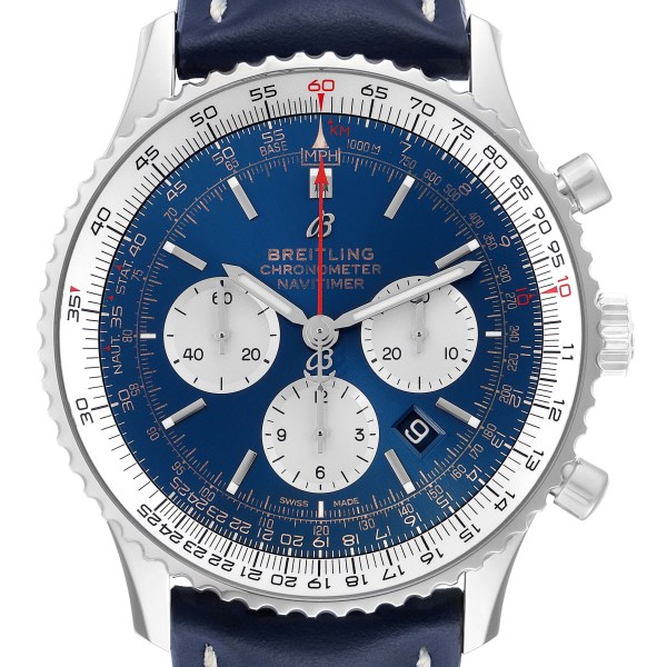 Breitling Navitimer 01 46mm Aurora Blue Dial Mens Watch AB0127 Box Card