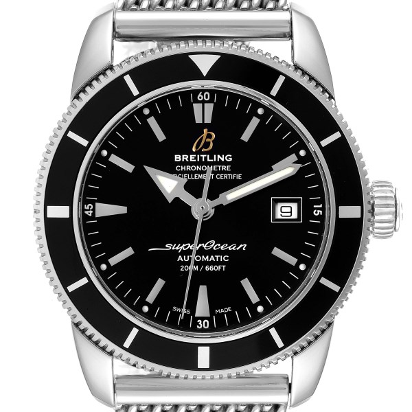Breitling Superocean Heritage 42 Mesh Bracelet Steel Mens Watch A17321 Box Papers