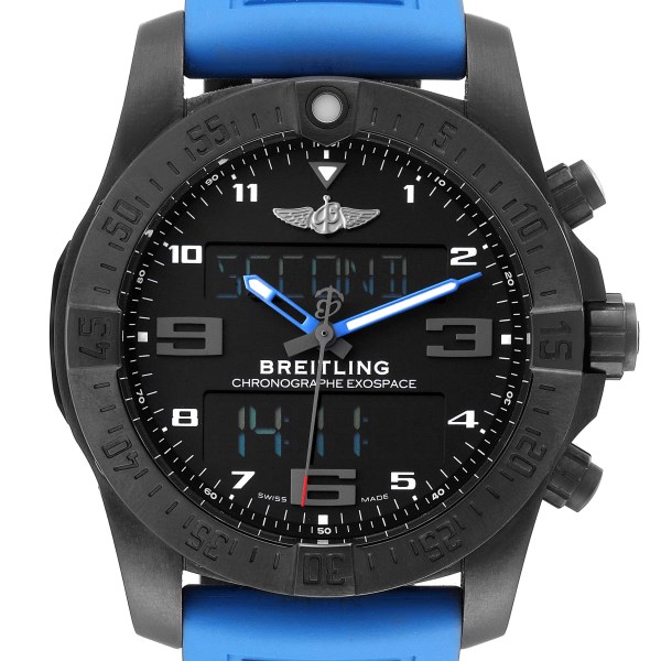 Breitling Exospace DLC Coated Titanium Rubber Strap Mens Watch VB5510 Box Papers