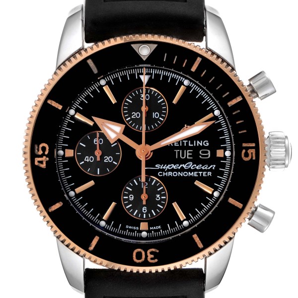 Breitling Superocean Heritage II Steel Rose Gold Mens Watch U13313 Box Card