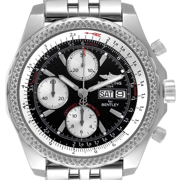 Breitling Bentley Motors GT Black Dial Steel Mens Watch A13362 Papers