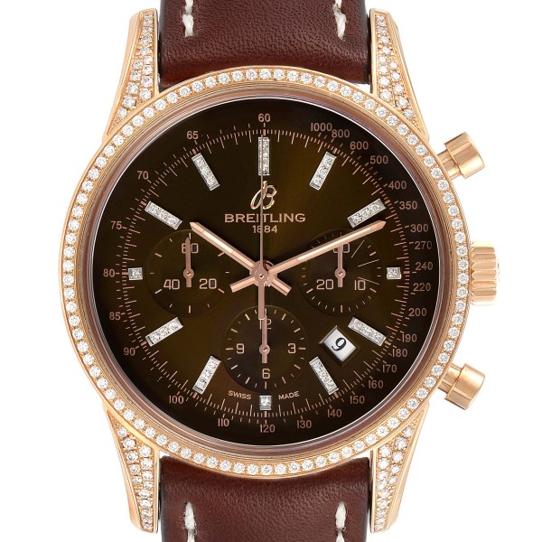Breitling Transocean Brown Dial Rose Gold Diamond Mens Watch RB0152 Box Papers Unworn Breitling Transocean Brown Dial Rose Gold Diamond Mens Watch RB0152 Box Papers Unworn