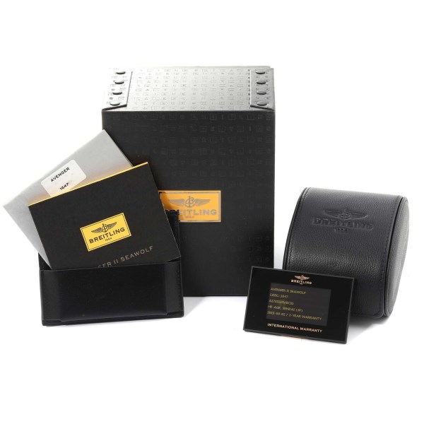Breitling Aeromarine Avenger II 45 Seawolf Steel Mens Watch A17331 Box Papers