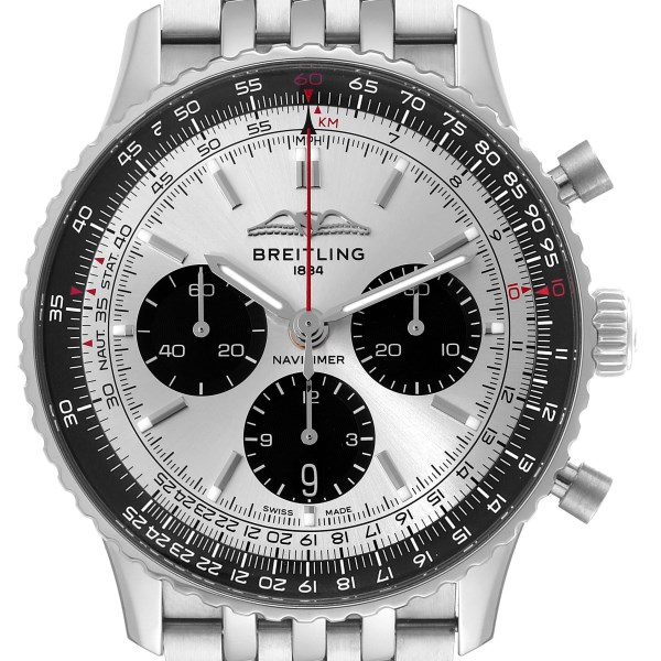 Breitling Navitimer B01 Silver Dial Steel Mens Watch AB0138 Box Card