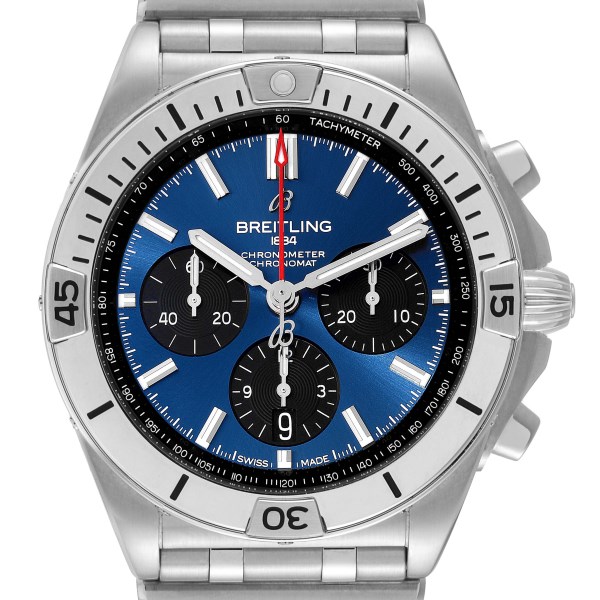 Breitling Chronomat B01 42 Blue Dial Steel Mens Watch AB0134