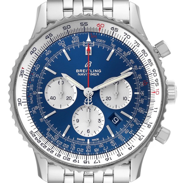 Breitling Navitimer 01 46mm Aurora Blue Dial Mens Watch AB0127 Box Papers