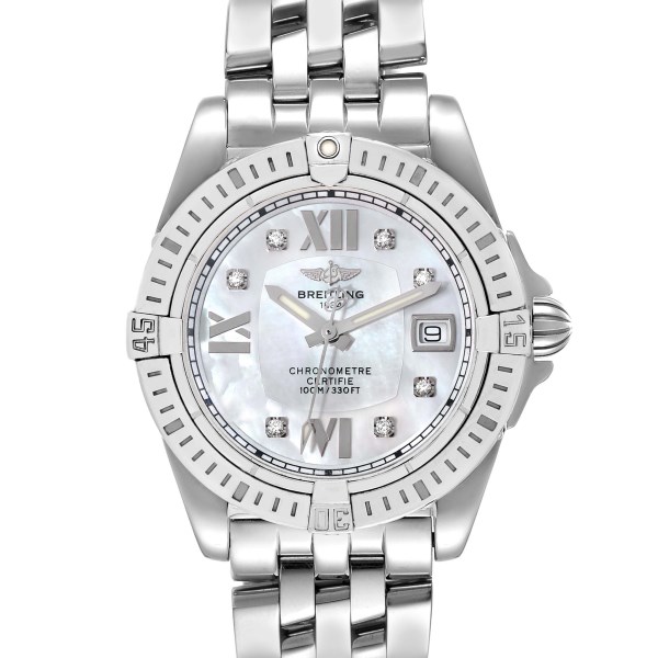 Breitling Cockpit Mother of Pearl Diamond Steel Ladies Watch A71356