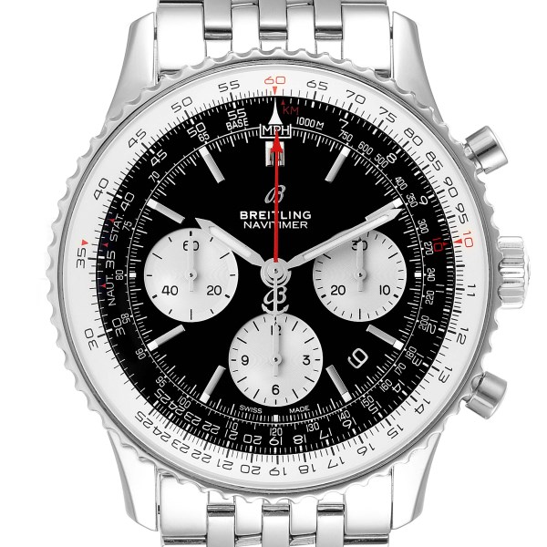 Breitling Navitimer 01 Black Dial Steel Mens Watch AB0121