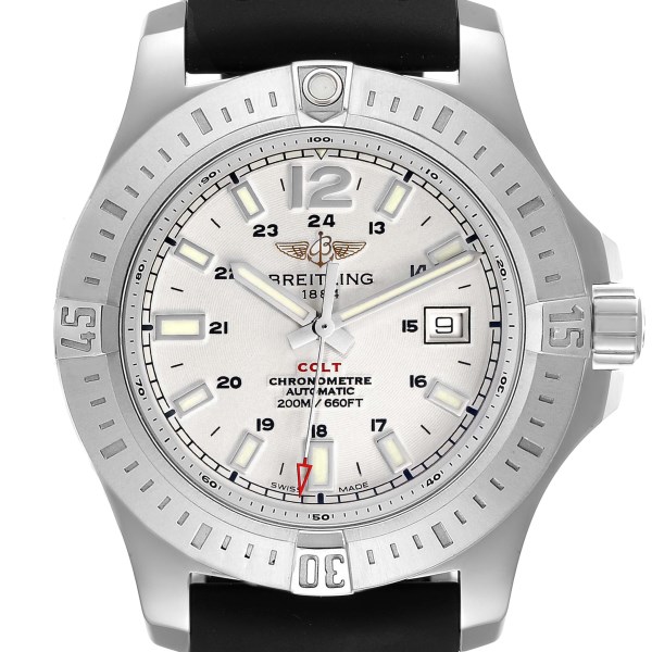 Breitling Colt White Dial Automatic Steel Mens Watch A17388 Box Card