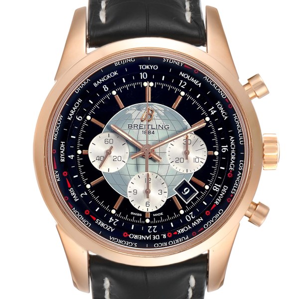 Breitling Transocean Chronograph Unitime Rose Gold Mens Watch RB0510 Box Papers Breitling Transocean Chronograph Unitime Rose Gold Mens Watch RB0510 Box Papers