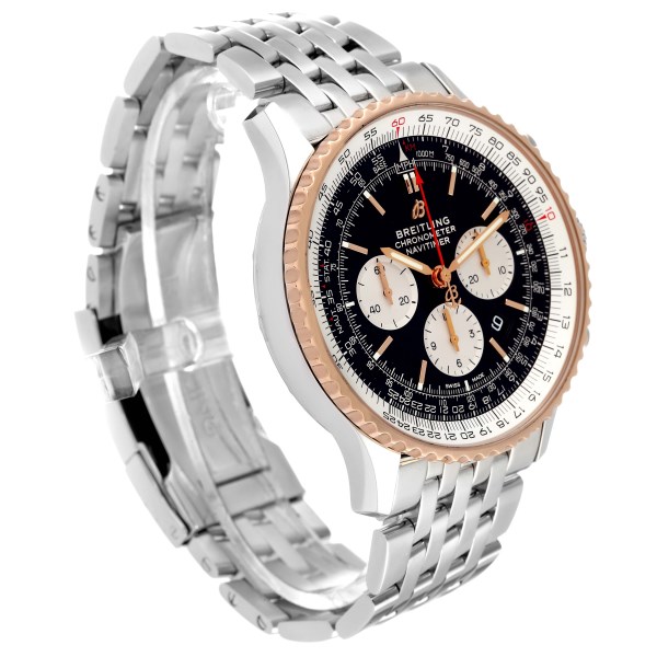 Breitling Navitimer 01 46mm Steel Rose Gold Black Dial Watch UB0127
