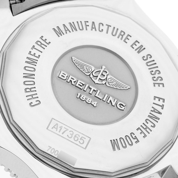 Breitling Superocean II Black Dial Steel Mens Watch A17365 Box Papers