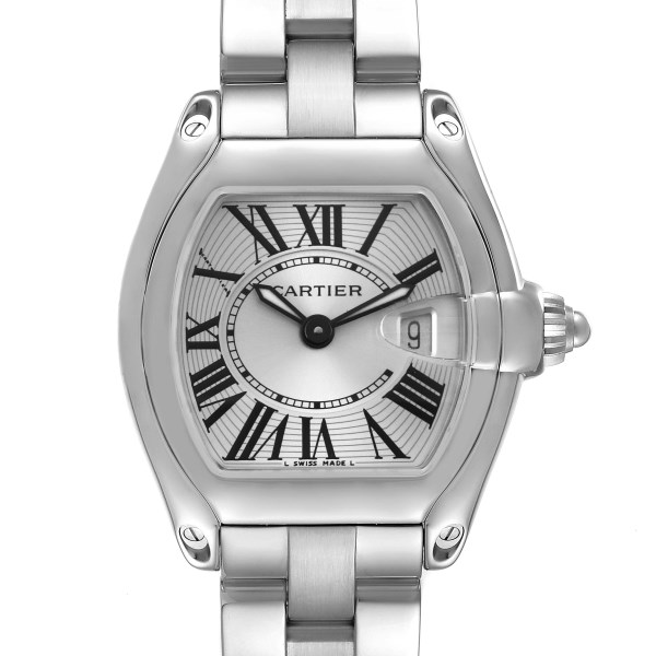 Cartier Roadster Silver Dial Steel Ladies Watch W62016V3