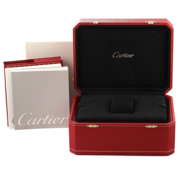 Cartier Calibre Rose Gold Silver Dial Automatic Mens Watch W7100009 Box Papers