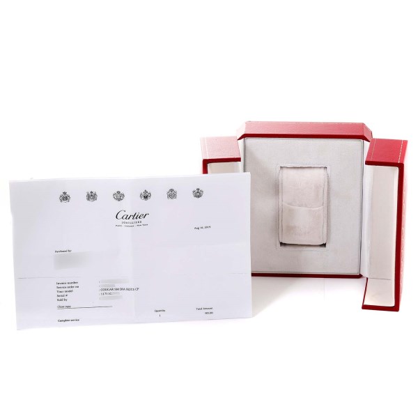 Cartier Cougar Yellow Gold Diamond Bezel Ladies Watch 1171 Box Service Papers