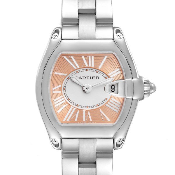 Cartier Roadster Coral Dial Limited Edition Steel Ladies Watch W62054V3