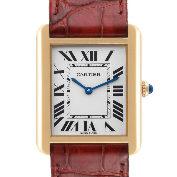 Cartier Tank Solo Large Yellow Gold Steel Mens Watch W5200004 Papers