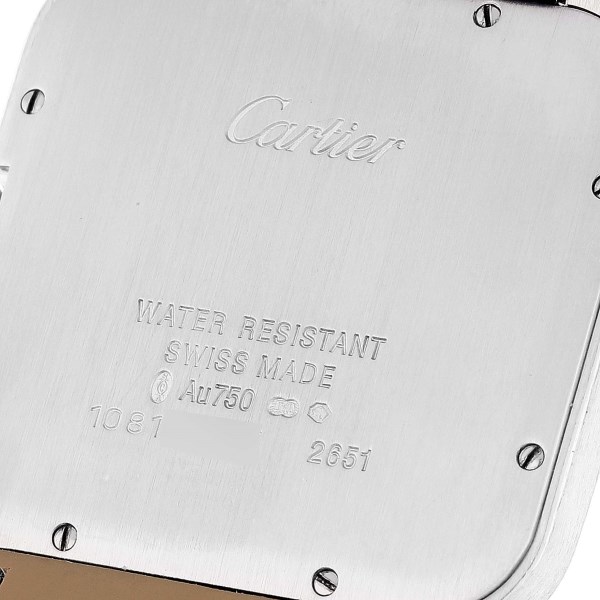 Cartier Santos Dumont Mens 18k White Gold Silver Dial Mens Watch W2007051