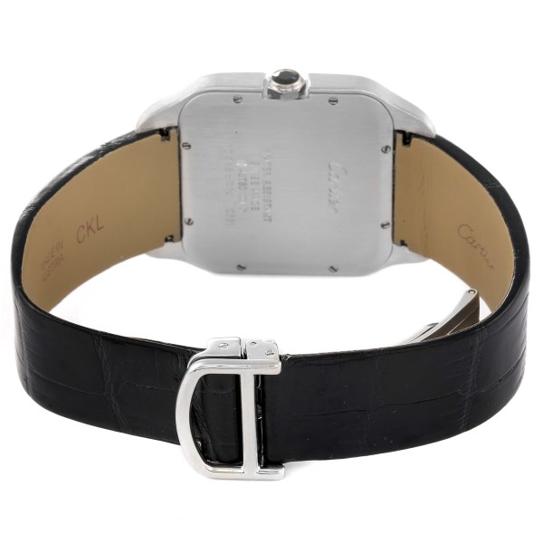 Cartier Santos Dumont Mens 18k White Gold Silver Dial Mens Watch W2007051