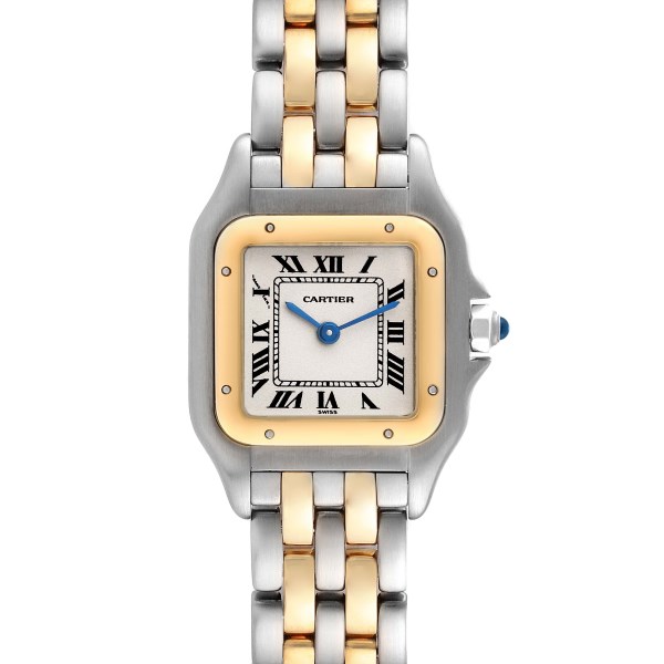 Cartier Panthere Steel Yellow Gold Two Row Ladies Watch W25029B6 Box Papers