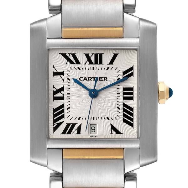 Cartier Tank Francaise Large Automatic Steel Yellow Gold Mens Watch W51005Q4