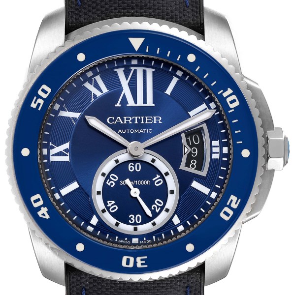 Cartier Calibre Diver Blue Dial Steel Mens Watch WSCA0010 Unworn