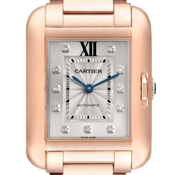 Cartier Tank Anglaise Rose Gold Diamond Ladies Watch WJTA0004