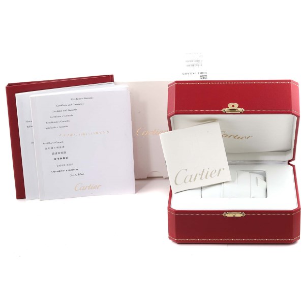 Cartier Tank Solo Rose Gold Steel Brown Strap Ladies Watch W5200024 Box Papers