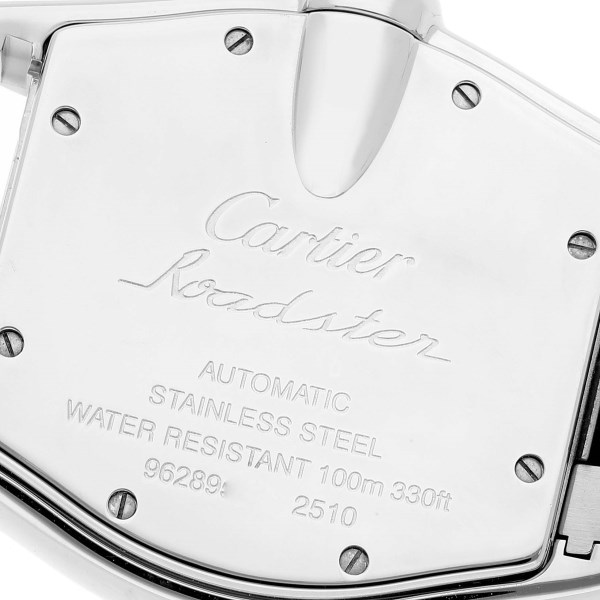 Cartier Roadster Black Dial Large Steel Mens Watch W62041V3