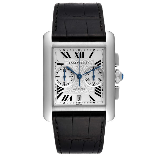 Cartier Tank MC Silver Dial Automatic Chronograph Steel Mens Watch W5330007