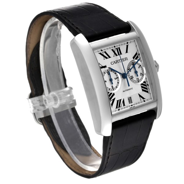 Cartier Tank MC Silver Dial Automatic Chronograph Steel Mens Watch W5330007