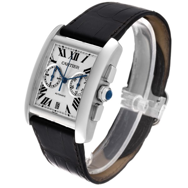 Cartier Tank MC Silver Dial Automatic Chronograph Steel Mens Watch W5330007