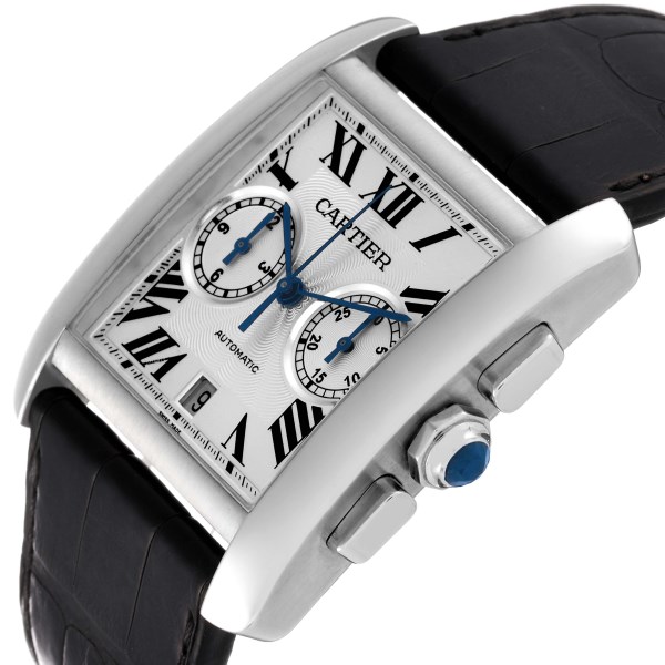 Cartier Tank MC Silver Dial Automatic Chronograph Steel Mens Watch W5330007