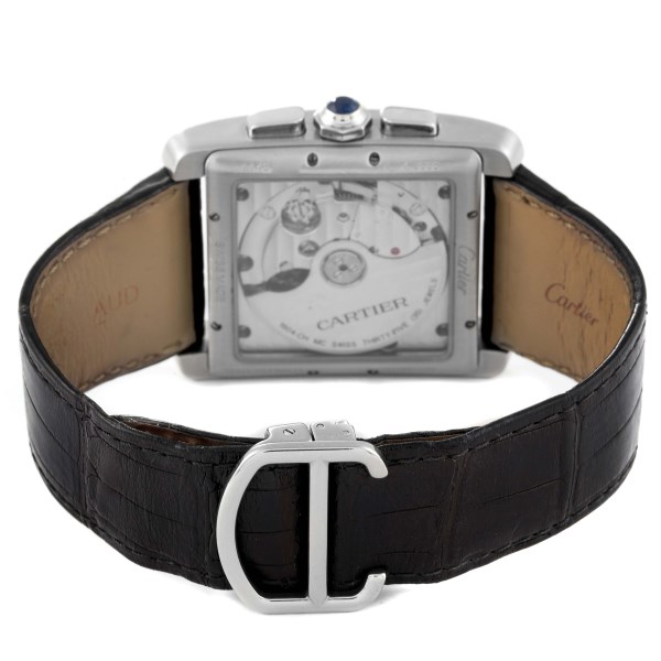 Cartier Tank MC Silver Dial Automatic Chronograph Steel Mens Watch W5330007