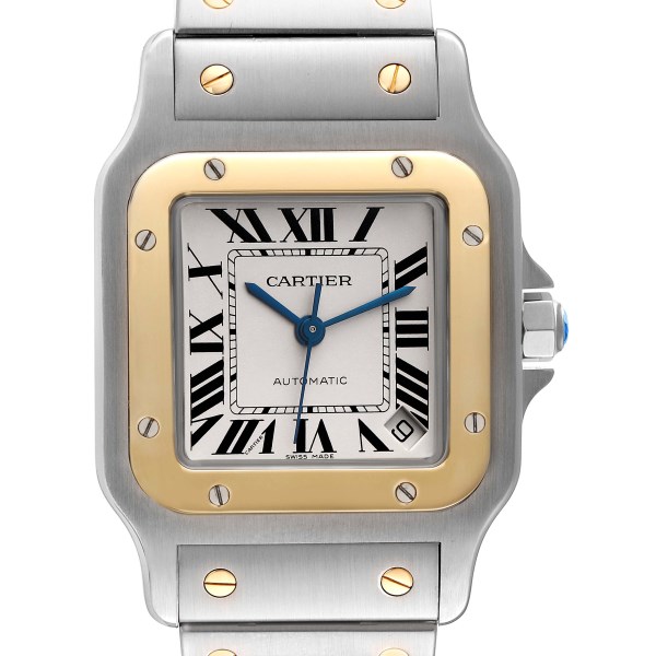 Cartier Santos Galbee XL Steel Yellow Gold Mens Watch W20099C4