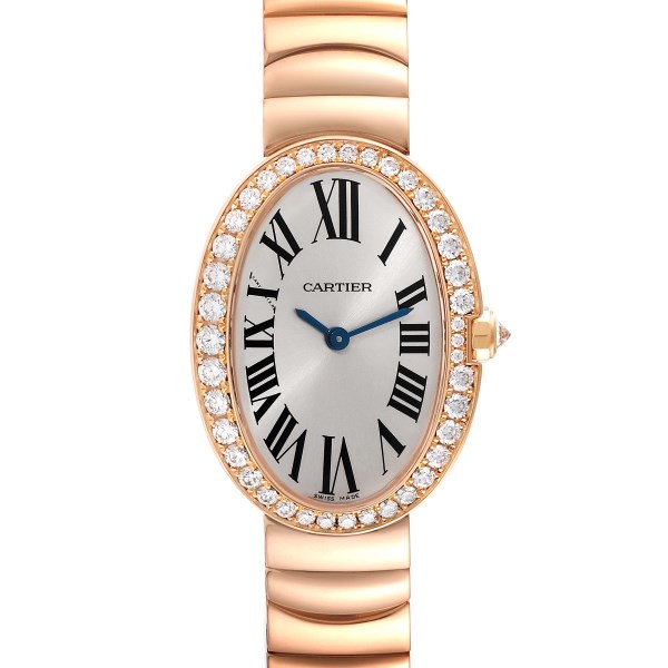 Cartier Baignoire Rose Gold Diamond Ladies Watch WB520002 Box Card Unworn