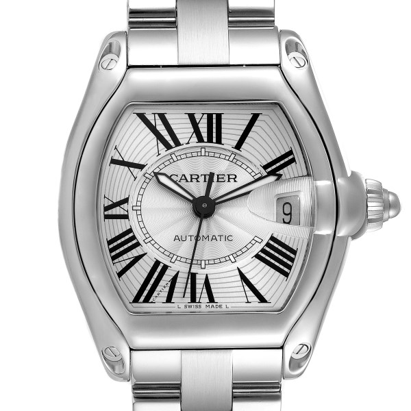Cartier Roadster Large Silver Dial Steel Mens Watch W62025V3