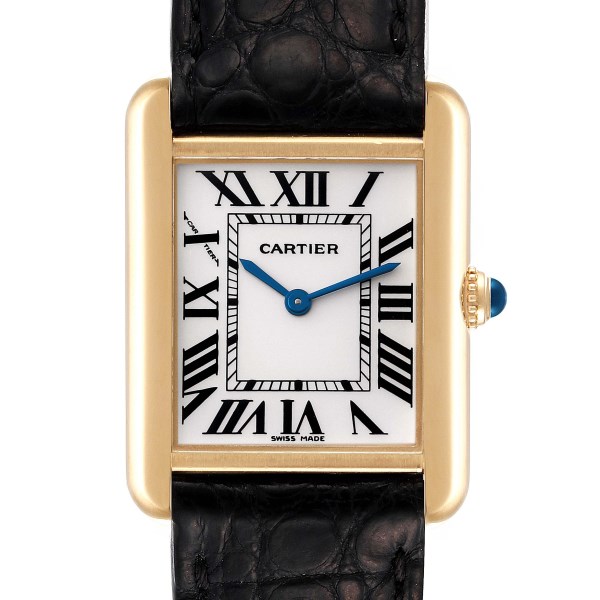 Cartier Tank Solo Small Yellow Gold Steel Silver Dial Ladies Watch W1018755