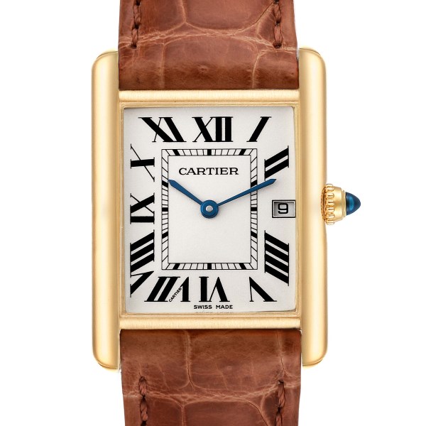 Cartier Tank Louis 18K Yellow Gold Brown Strap Mens Watch W1529756