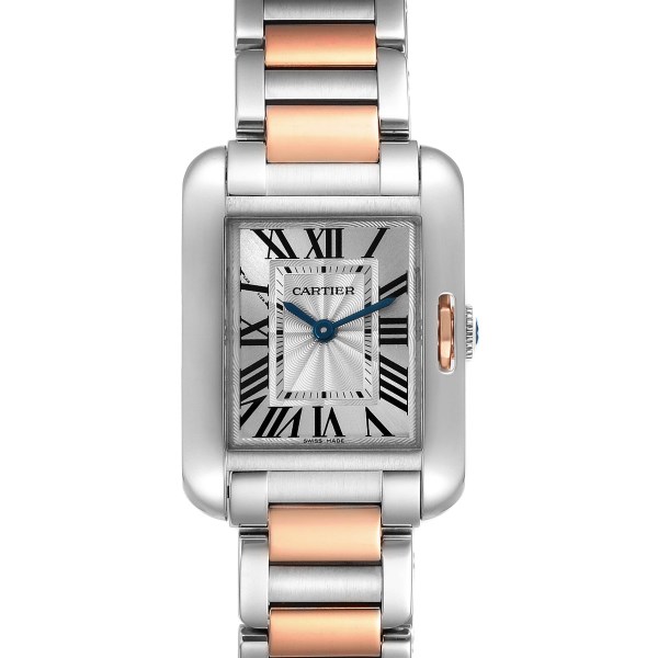 Cartier Tank Anglaise Small Steel Rose Gold Ladies Watch W5310036