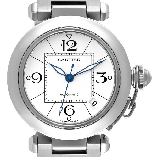 Cartier Pasha C Midsize White Dial Automatic Steel Mens Watch W31074M7
