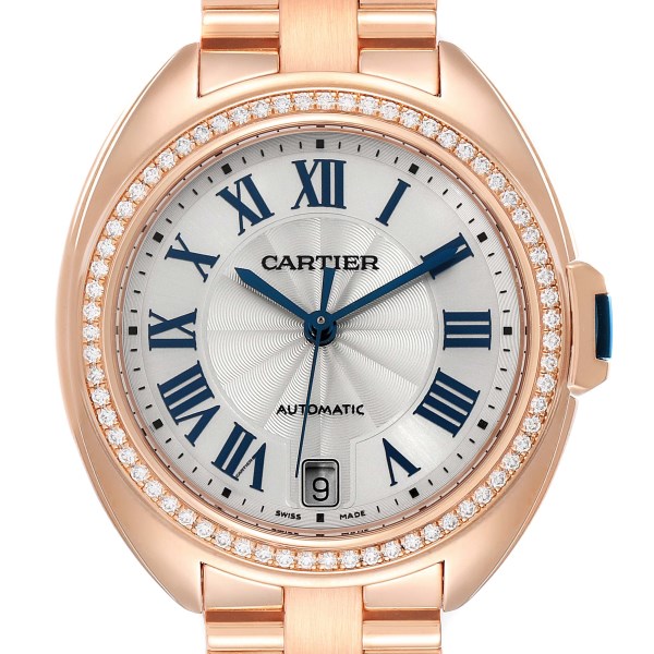 Cartier Cle 18K Rose Gold Diamond Automatic Ladies Watch WFCL0003