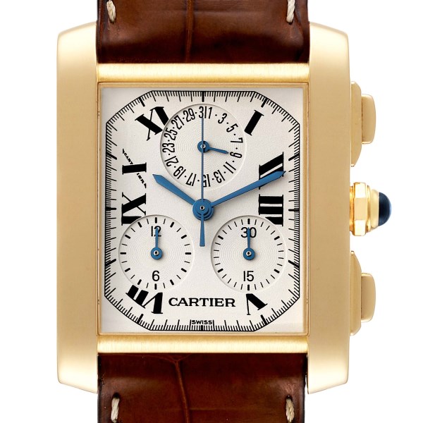 Cartier Tank Francaise Chronograph 18K Yellow Gold Mens Watch W5000556