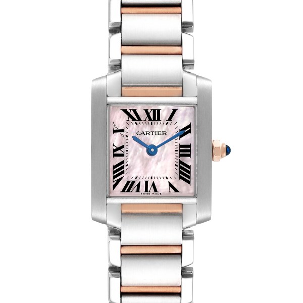 Cartier Tank Francaise Steel Rose Gold Mother of Pearl Ladies Watch W51027Q4
