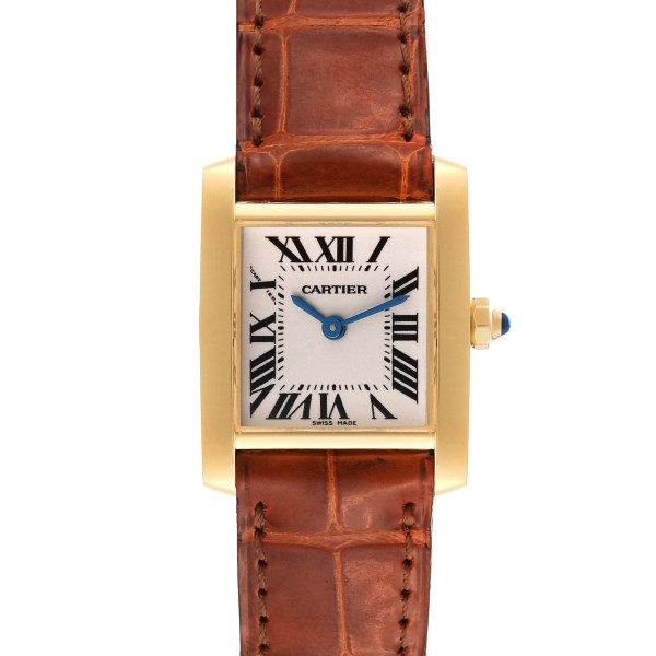 Cartier Tank Francaise Yellow Gold Brown Strap Ladies Watch W5000256