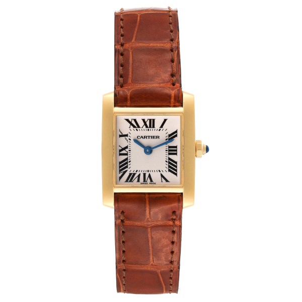 Cartier Tank Francaise Yellow Gold Brown Strap Ladies Watch W5000256