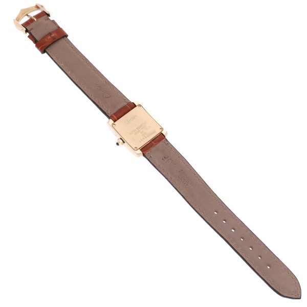 Cartier Tank Francaise Yellow Gold Brown Strap Ladies Watch W5000256