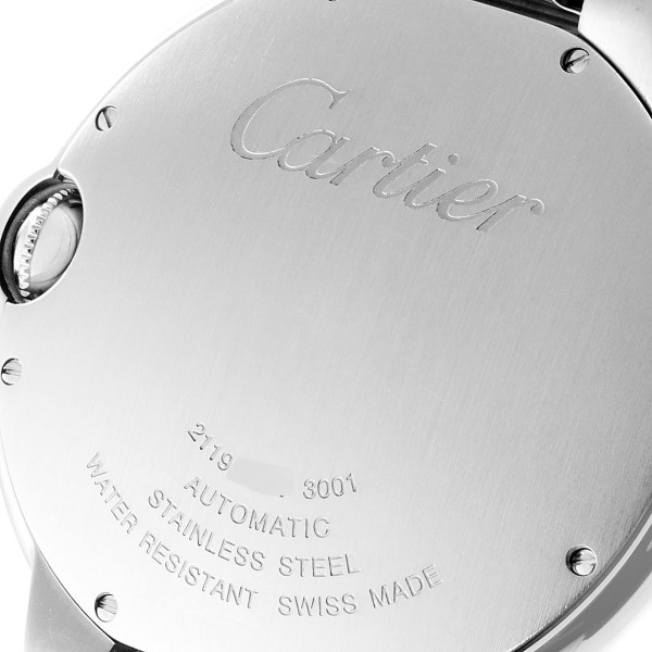 Cartier Ballon Bleu Steel Silver Dial Automatic Mens Watch W69012Z4 Box Papers