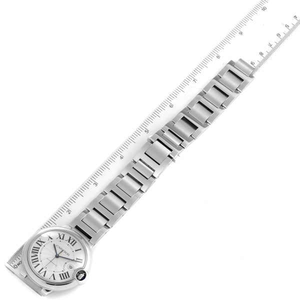 Cartier Ballon Bleu Steel Silver Dial Automatic Mens Watch W69012Z4 Box Papers