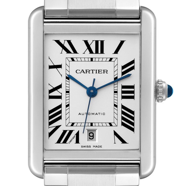 Cartier Tank Solo XL Silver Dial Automatic Steel Mens Watch W5200028